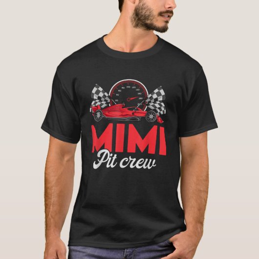 Race Car Mimi Of The Birthday Boy Mimi Pit Crew T-Shirt (Vorderseite)
