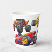 Race Car Monster Lkw Racing Design Pappbecher (Vorderseite)