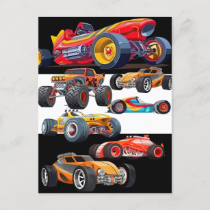 Race Car Monster Lkw Racing Design Postkarte