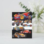 Race Car Monster Lkw Racing Design Postkarte (Stehend Vorderseite)