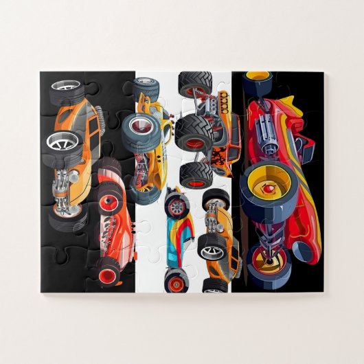 Race Car Monster Lkw Racing Design Puzzle (Horizontal)