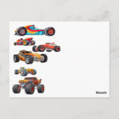 Race Car Monster LKWs Racing Birthday Postkarte (Rückseite)