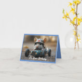 Race Car Mouse Geburtstagskarte Karte (Gelbe Blume)