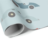 Race Car Muster Geschenkpapier (Rolleneckpunkt)