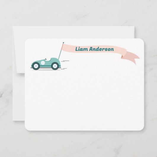 Race Car Note Card Dankeskarte (Vorderseite)
