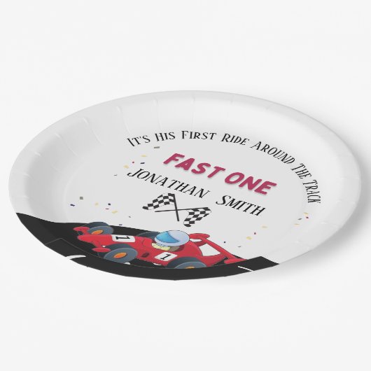 Race Car Pappteller (Schrägansicht)