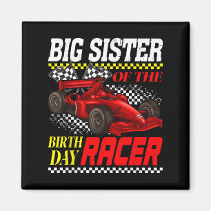 Race Car Party Big Sister der Geburtstagsrennen Magnet