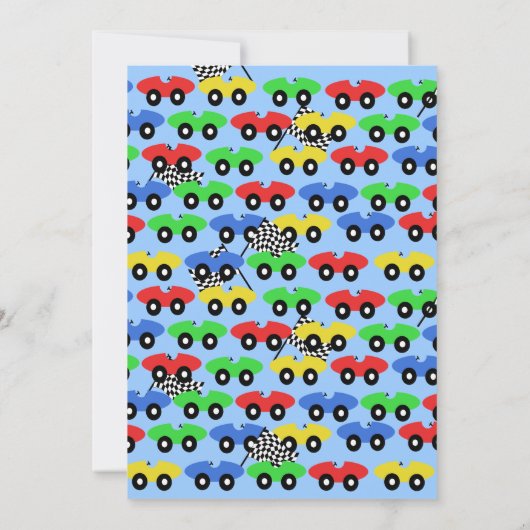 Race Car Party Einladung (Rückseite)