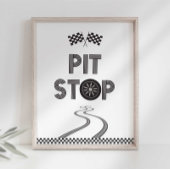 Race Car Party Pit Stopp Sign Fotodruck