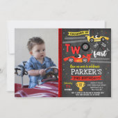 Race Car Racing 2 Fast 2. Geburtstag Einladungen (Vorderseite)