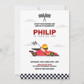 Race Car Racing Boy Birthday Party Einladung (Vorderseite)