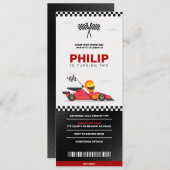 Race Car Racing Boy Birthday Party Ticket Einladung (Vorne/Hinten)
