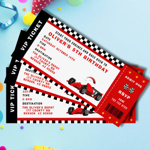 Race Car Racing Boy Birthday Party Ticket Einladung