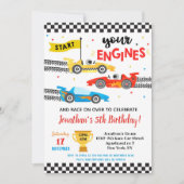 Race Car Racing Geburtstagsparty Einladungen (Vorderseite)