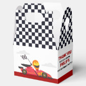Race Car Racing Geburtstagsparty geprüft Geschenkschachtel (Geöffnet)