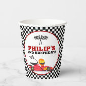 Race Car Racing Geburtstagsparty Pappbecher (Vorderseite)