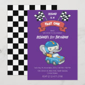 Race Car Racing Kid's Birthday Theme Einladung (Vorne/Hinten)