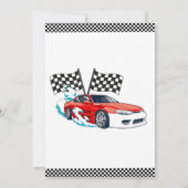 Race Car Racing Kindermädchen Einladung zum Geburt (Rückseite)