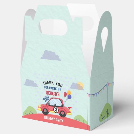 Race Car Racing Kindertheater Geschenkschachtel (Geöffnet)