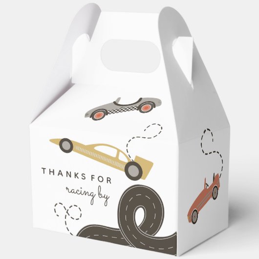 Race Car Racing Theme Party Box Geschenkschachtel (Rückseite)