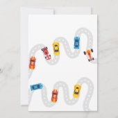 Race Car Rally Birthday Party Einladung (Rückseite)