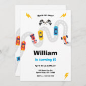 Race Car Rally Birthday Party Einladung (Vorne/Hinten)