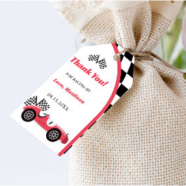 Race Car Red Birthday Party Geschenkanhänger