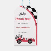 Race Car Red Birthday Party Geschenkanhänger (Rückseite)