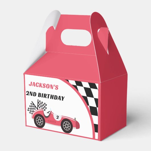 Race Car Red Birthday Party Geschenkschachtel (Vorderseite)