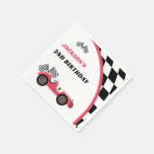 Race Car Red Birthday Party Serviette (Ecke)