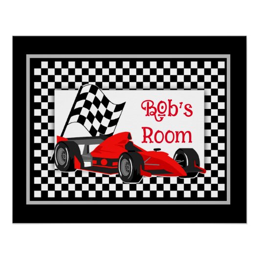 Race Car Room Poster