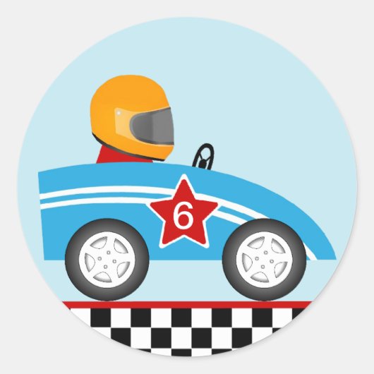 Race Car Round Aufkleber anpassen (Vorderseite)