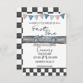Race Car Schnelle Einladung zum ersten Geburtstag (Vorne/Hinten)