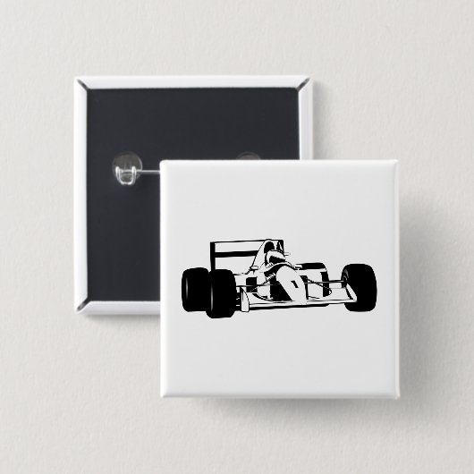 Race Car Silhouette black and white Button (Vorne & Hinten)
