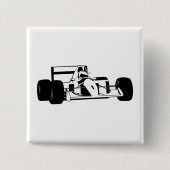 Race Car Silhouette black and white Button (Vorderseite)