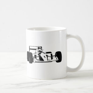 Race Car Silhouette schwarz-weiß Kaffeetasse