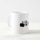 Race Car Silhouette schwarz-weiß Kaffeetasse (Vorderseite Links)