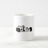 Race Car Silhouette schwarz-weiß Kaffeetasse (Mittel)