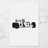 Race Car Silhouette schwarz-weiß Lebensmitteletikett (Einzelnes Label)