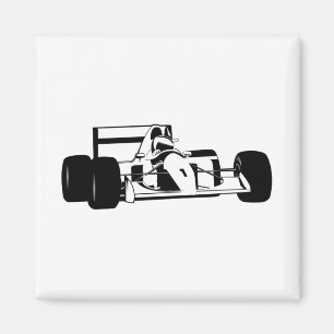 Race Car Silhouette schwarz-weiß Magnet
