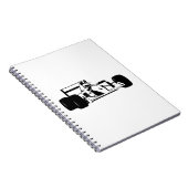 Race Car Silhouette schwarz-weiß Notizblock (Rechte Seite)