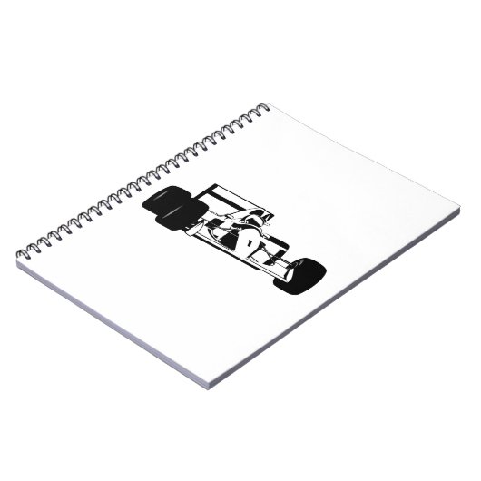 Race Car Silhouette schwarz-weiß Notizblock (Linke Seite)