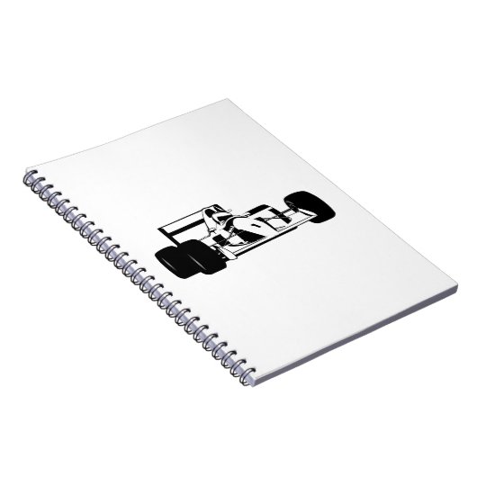 Race Car Silhouette schwarz-weiß Notizblock (Rechte Seite)