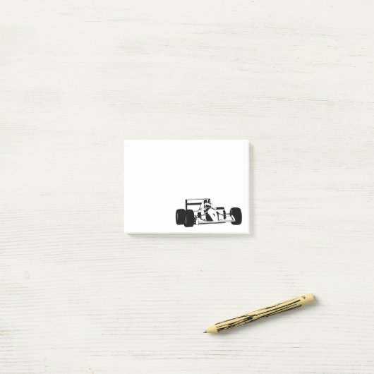 Race Car Silhouette schwarz-weiß Post-it Klebezettel (Auf Schreibtisch)