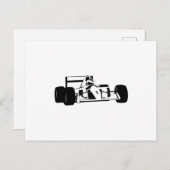 Race Car Silhouette schwarz-weiß Postkarte (Vorne/Hinten)