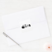 Race Car Silhouette schwarz-weiß Quadratischer Aufkleber (Umschlag)