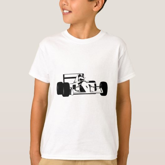 Race Car Silhouette schwarz-weiß T-Shirt (Vorderseite)