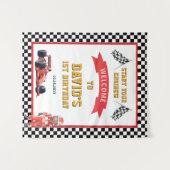 Race Car Start Your Engines 1st Birthday Wandteppich (Vorderseite (Horizontal))