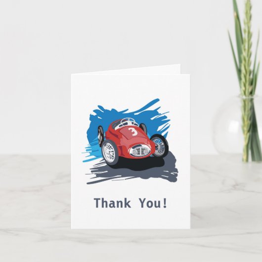 Race Car Thank You Card Dankeskarte (Vorderseite)