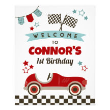 Race Car Thema Begrüßungszeichen